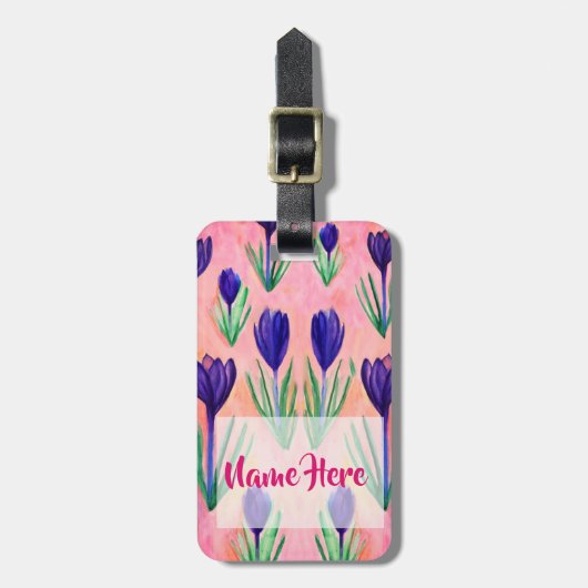 Étiquette À Bagage Balise de bagage sur mesure de printemps heureux (Devant Vertical)