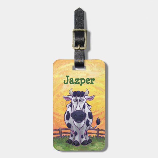 Étiquette À Bagage Balise de bagage Tête et Queues de vache mignonne (Devant Vertical)