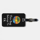 Étiquette À Bagage Balise de bagage tropicale de l'identité du monogr (Dos horizontal)