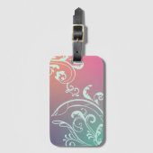 Étiquette À Bagage Balise de bagage Turquoise et violette (Devant Vertical)