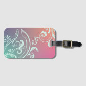 Étiquette À Bagage Balise de bagage Turquoise et violette (Devant Horizontal)