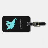 Étiquette À Bagage Balise de bagage unique Elephant-Art Happy Travels (Devant horizontal)