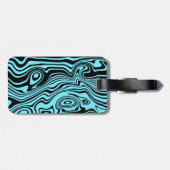 Étiquette À Bagage Balise de bagage Vagues Bleues Abstraites Choisir  (Dos horizontal)