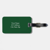 Étiquette À Bagage Balise de bagage vert personnalisé| style élégant (Dos horizontal)