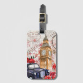 Étiquette À Bagage Balise de bagage vintage Angleterre (Devant Vertical)