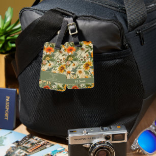Étiquette À Bagage Balise de bagage Vintage floral