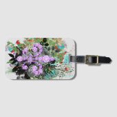 Étiquette À Bagage Balise de bagage violet Fleur de Lys (Devant Horizontal)