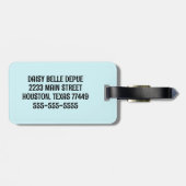 Étiquette À Bagage Balise de bagage Whimsical Blue Narwal Unicorn (Dos horizontal)