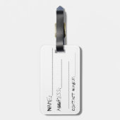 Étiquette À Bagage Balise de bagages à crâne foncé (Dos Vertical)