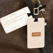 Étiquette À Bagage Balise de bagages blush de Mme Rose Gold