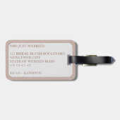 Étiquette À Bagage Balise de bagages blush de Mme Rose Gold (Dos horizontal)