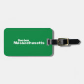 Étiquette À Bagage Balise de bagages Boston, Massachusetts avec brace (Devant horizontal)
