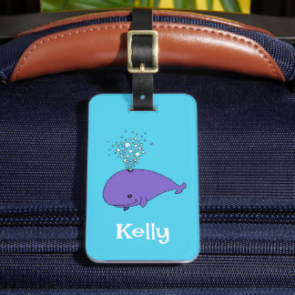 Étiquette À Bagage Balise de bagages de baleine mignonne