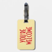 Étiquette À Bagage Balise de bagages de bienvenue avec bracelet en cu (Dos Vertical)