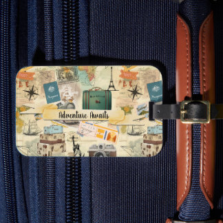 Étiquette À Bagage Balise de bagages de collection Vintage voyage