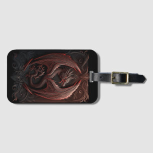 Étiquette À Bagage Balise de bagages Dragon Rouge et Noir
