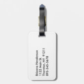 Étiquette À Bagage Balise de bagages en Flamant rose blanc classique (Dos Vertical)