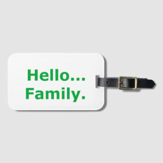 Étiquette À Bagage Balise de bagages famille Hello