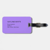 Étiquette À Bagage Balise de bagages Feuille de palme rose et violet (Dos horizontal)