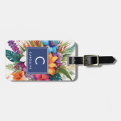Étiquette À Bagage Balise de bagages fille moderne Tropical Fall élég (Devant horizontal)