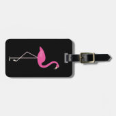 Étiquette À Bagage Balise de bagages Flamant rose noir classique (Devant horizontal)