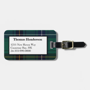 Étiquette À Bagage Balise de bagages Henderson Green Tartan Plaid