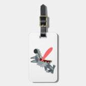 Étiquette À Bagage Balise de bagages loup de caricature adoré (Devant Vertical)