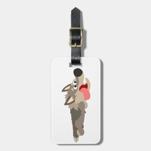 Étiquette À Bagage Balise de bagages loup de caricature de la flotte (Devant Vertical)