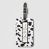 Étiquette À Bagage Balise de bagages MIA noir et blanc pour vache (Devant Vertical)