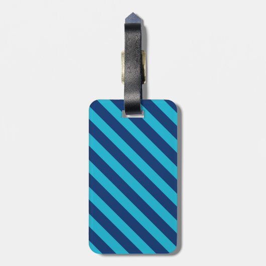 Étiquette À Bagage Balise de bagages Monogramme Bleu (Dos Vertical)