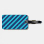 Étiquette À Bagage Balise de bagages Monogramme Bleu (Dos horizontal)