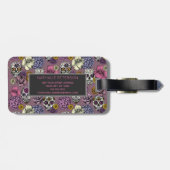 Étiquette À Bagage Balise de bagages Monogramme Mauve de couleur Skul (Dos horizontal)