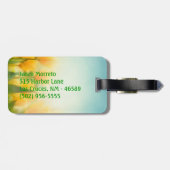 Étiquette À Bagage Balise de bagages Monogramme Tulipes Jaunes Baisée (Dos horizontal)