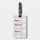 Étiquette À Bagage Balise de bagages noir blanc et rouge (Dos Vertical)