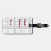 Étiquette À Bagage Balise de bagages noir blanc et rouge (Dos horizontal)