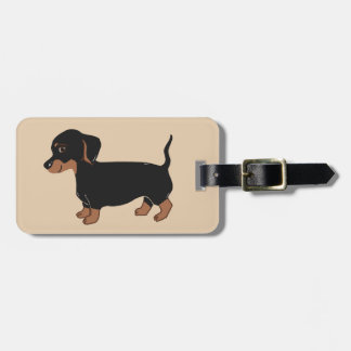 Étiquette À Bagage Balise de bagages noir et Brown Dachshund
