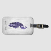 Étiquette À Bagage Balise de bagages Peacock Purple Elegant (Devant Horizontal)