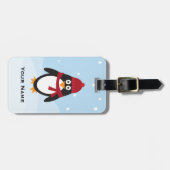 Étiquette À Bagage Balise de bagages Penguin Vacances d'hiver et Noël (Devant horizontal)