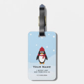 Étiquette À Bagage Balise de bagages Penguin Vacances d'hiver et Noël (Dos Vertical)