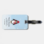 Étiquette À Bagage Balise de bagages Penguin Vacances d'hiver et Noël (Dos horizontal)