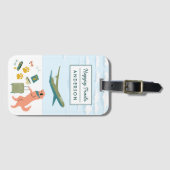 Étiquette À Bagage Balise de bagages personnalisable pour chiens de t (Devant Horizontal)