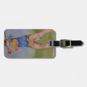 ÉTIQUETTE À BAGAGE BALISE DE BAGAGES PERSONNALISÉE GOLF SWING (Devant horizontal)