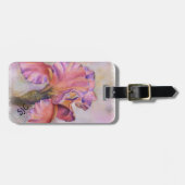 ÉTIQUETTE À BAGAGE BALISE DE BAGAGES PERSONNALISÉE ROSE IRIS (Devant horizontal)