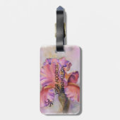 ÉTIQUETTE À BAGAGE BALISE DE BAGAGES PERSONNALISÉE ROSE IRIS (Dos Vertical)