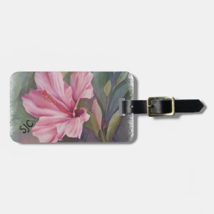 ÉTIQUETTE À BAGAGE BALISE DE BAGAGES PERSONNALISÉE ROSE TROPICALE
