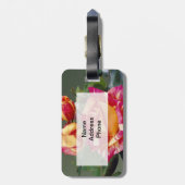 Étiquette À Bagage Balise de bagages rose jaune (Dos Vertical)