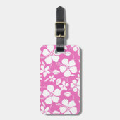 ÉTIQUETTE À BAGAGE BALISE DE BAGAGES ROSES HULA HAÏE (HIBISCUS) (Devant Vertical)