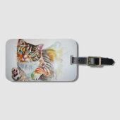 Étiquette À Bagage Balise de bagages Tabby Chat chats Aquarelle Art (Devant Horizontal)