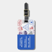 Étiquette À Bagage Balise de bagages Timbres de pays customisés (Devant Vertical)