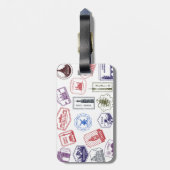 Étiquette À Bagage Balise de bagages Timbres de pays customisés (Dos Vertical)